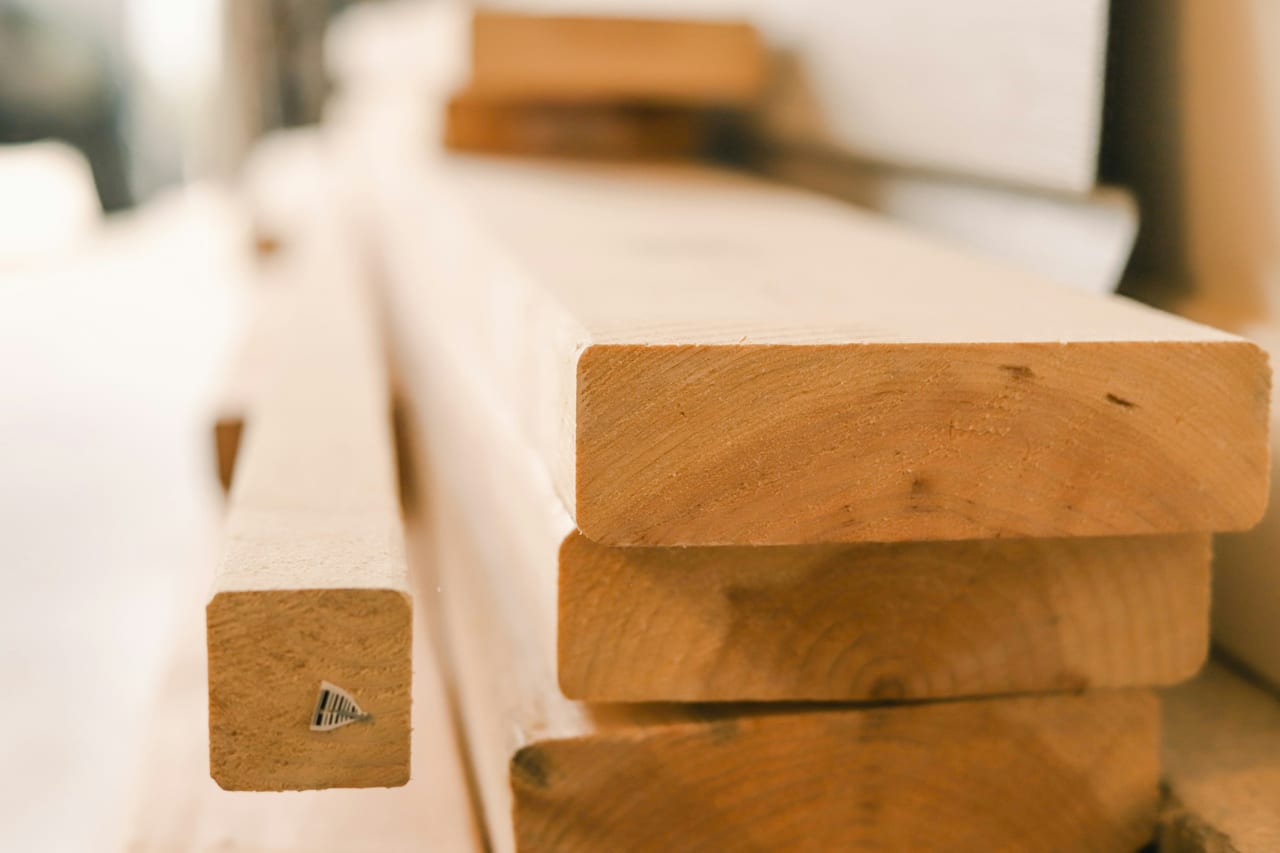 Detail reference — timber edges before finish selection. Independent licensed reference.